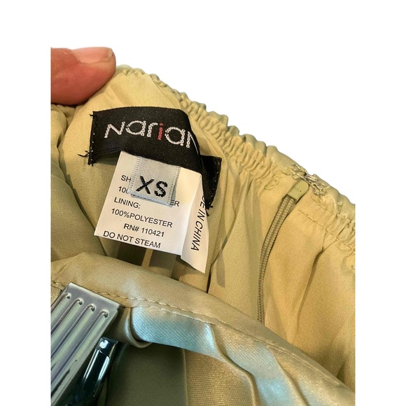 Narianna Womens Sage Green Strapless Sweetheart Pleated Homecoming Dress XS - Picture 8 of 10